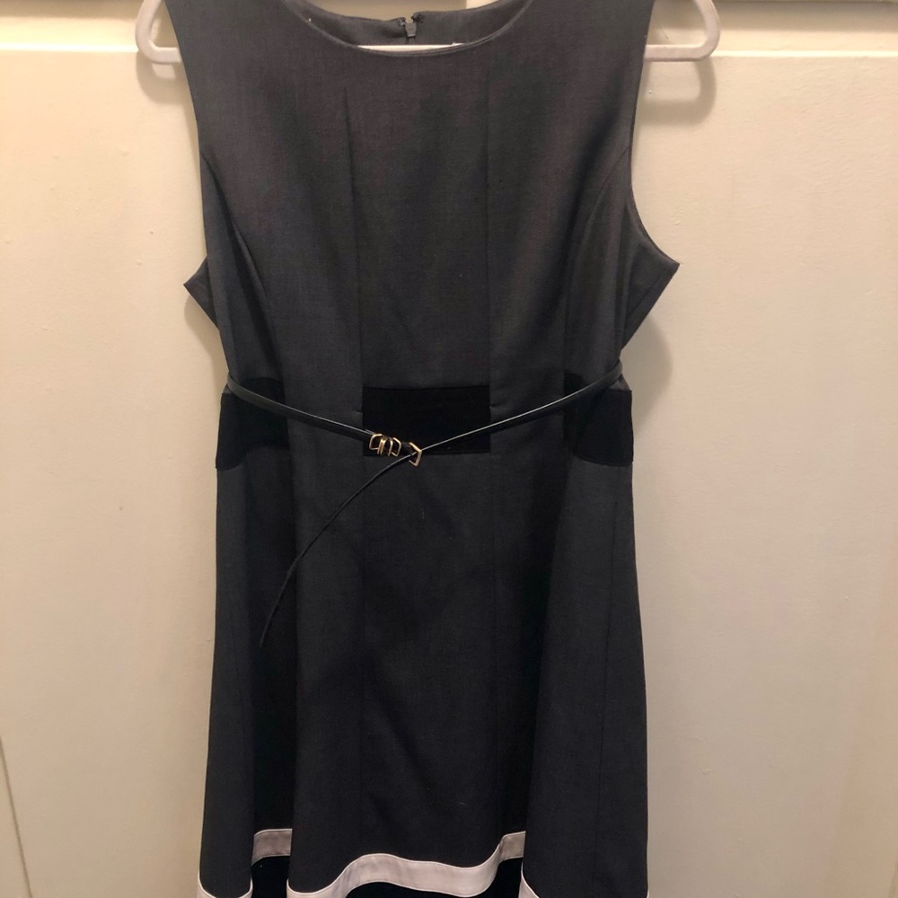 Calvin Klein gray & black work dress